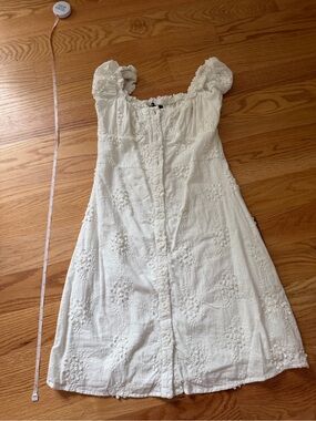 White Embroidered Cotton Sundress